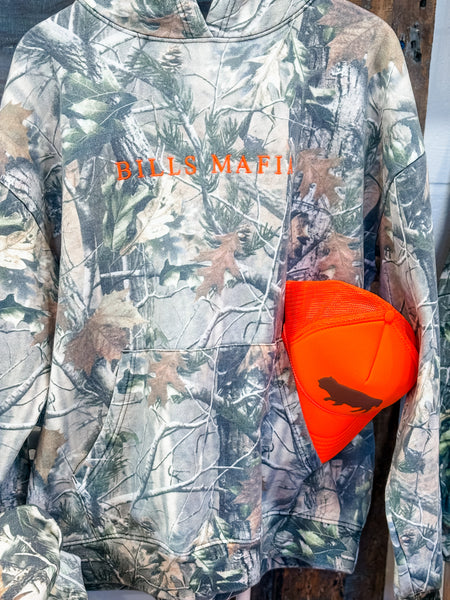 SAFETY ORANGE BUFFALO TRUCKER HAT