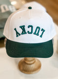 LUCKY UPSIDE DOWN TRUCKER HAT
