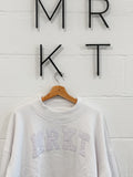 M R K T WHITE MOCK NECK CREW