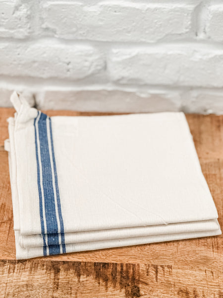 VINTAGE BLUE STRIPE TEA TOWEL