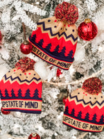 Upstate of Mind Pom Beanie - Navy / Red