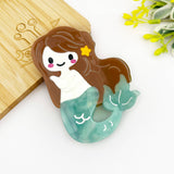 Elegant Mermaid Hair Claw Clip, Summer Beach Vacation Clip: Green