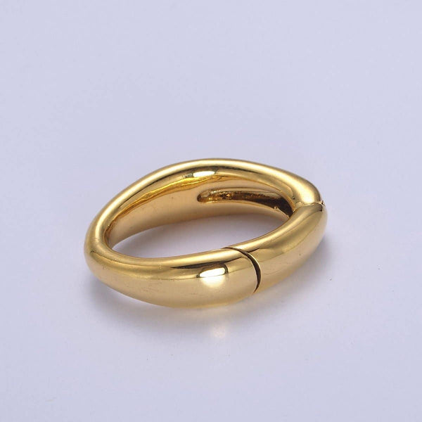 18K Gold Filled Oval Spring Clasp,Spring Carabiner Clasp,Gold Oval Clasp,Dainty Minimalist Clasp for Jewelry Making Making L-666: Gold