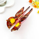 Fun Owl Patchwork Acetate Hair Claw Clip–Cute Animal Design: Brown