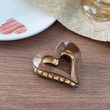 Valentine's Day heart-shaped hair shark clip: Brown