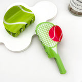 Sporty Tennis Racket Printed Hair Claw Clip: Tennis