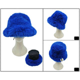 Fuzzy Faux Fur Bucket Hat
: Blue