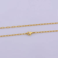 16" Paper Clip Chocker Necklace, Dainty 24k Gold Filled chain necklace, Layering necklace, gold link necklace Ready to Wear chain necklace