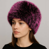 Elegant Plush Faux Fur Winter Hat: Blue