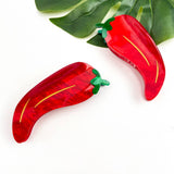 Red Chili Pepper Hair Claw Clip, Funny Vegetable Hair Clip: Chili