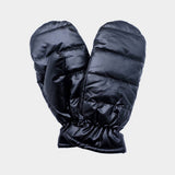 Shiny Puffer Mitten Gloves: Navy