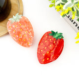 Strawberry Hair Clip,Fruit Claw Clip: Red