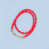 24K Gold Filled Red, Pink, Blue, Green, Beige, Teal Cord Chain Necklace | WA-3061 ~ WA-3066: Dark Blue