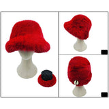 Fuzzy Faux Fur Bucket Hat
: Blue