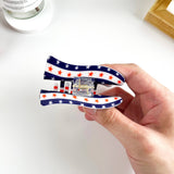 Independence Day US Flag Pattern Half Circle Hair Clip: A