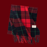 Retro Soft Wool Checkered Fringed Winter Scarf MK2BLW6W6NSW122: 1 Blue / 37*200cm