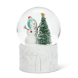 Snowman w/LED Tree Snow Globe-5"H