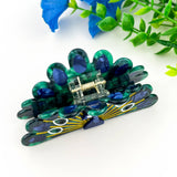 Spread-Wing Peacock Animal Acetate Hair Claw Clip: Peacock