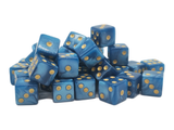 Old School 36ct 12mm D6 Dice Set: Pearl Drop - Ocean w/ Gold