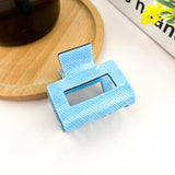 Blue Denim Style Hair Clip, Acetate Square Claw Clip: Blue L