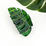 Tropical Monstera Leaf Hair Claw Clip: Green