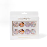 Glass Magnets, Box Set of 8 Floral Magnets: Primavera