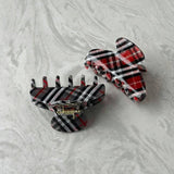 Vintage Plaid Pattern Medium Acetate Hair Clip MK2PPM6W6HCP250: Beige Plaid