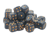 Old School 36ct 12mm D6 Dice Set: Pearl Drop - Black w/ Gold