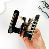 Creative Vintage Sewing Machine Acetate Hair Claw Clip: Black