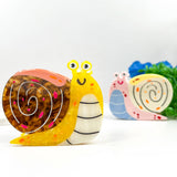 Happy Mystery Snail Acetate Animal Hair Claw Clip: Pink