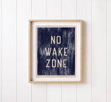 No Wake Zone Canvas Art Print, Coastal Beach Wall Decor 8x10: 11x14