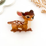 Adorable Calm Deer Animal Printed Hair Claw Clip: Brown