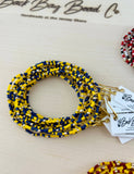 Game Day Bracelets Seed Bead Gold Filled Stretch Bracelets : Red White Cobalt Blue / Gold Filled