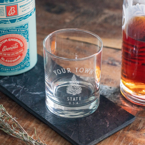 Custom West Virginia Town Glasses: Old Fashioned / Truck