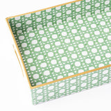 PREPPY GREEN CANE TRAY - SMALL