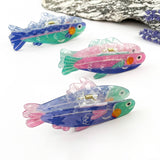 Cute Cartoon Sardine Acetate Hair Claw Ocean Theme: Blue