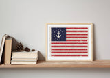 Nautical Flag Canvas Art Print, Coastal Wall Decor 8x10: 8x10