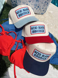 GOD BLESS AMERICA TRUCKER HAT