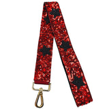 Sequin Star Straps: Red/white