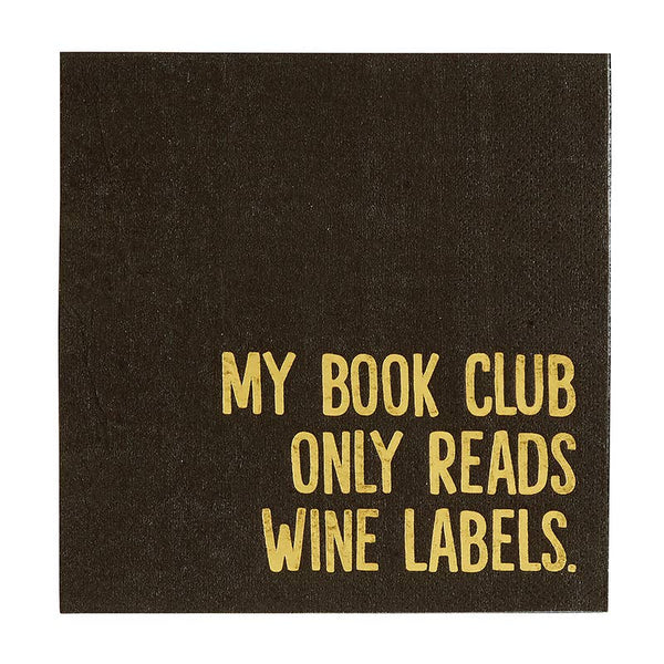 BOOK CLUB WINE LABEL COCKTAIL NAPKINS