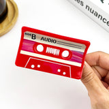 Red Cassette Tape–Inspired Retro Hair Claw Clip