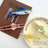 Vibrant Oversized Salmon Fish Acetate Hair Claw: Yellow