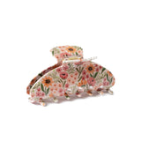Floral Claw Clip: Blue Trellis