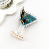 Martini Glass Cocktail Acrylic Hair Claw Clip: Cocktail