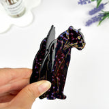 3.94" Exquisite & Wise Jaguar Acetate Hair Claw Clip: Black
