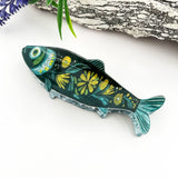 Floral Seagrass Sardine Fish Acrylic Hair Claw Clips : B