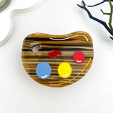 Wood Grain Palette Acetate Hair Claw Clip: Brown