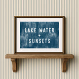 Lake Water Canvas Art Print, Coastal Beach Wall Decor 8x10  : 11x14