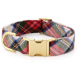 Regent Plaid Flannel Holiday Dog Collar: L/ Gold