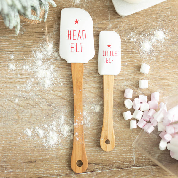 Head Elf Little Elf Silicone Christmas Baking Spatula Set